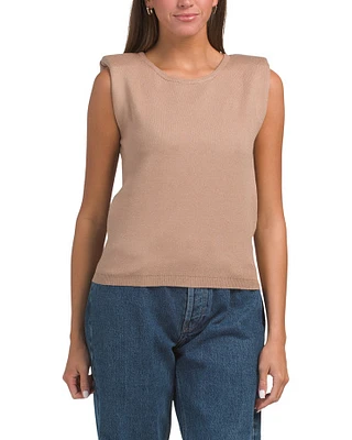 Exaggerated Shoulder Knit Top For Women