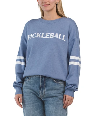 Long Sleeve Pickleball Embroidered Sweatshirt For Women