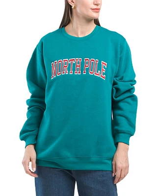 North Pole Embroidered Sweatshirt For Women