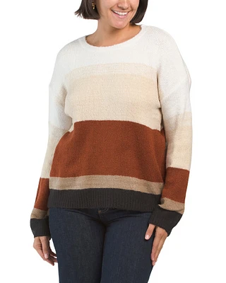 Color Block Crew Neck Sweater