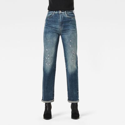 Jean Tedie Ultra High Straight Turn Up Ankle Selvedge | G-Star RAW®