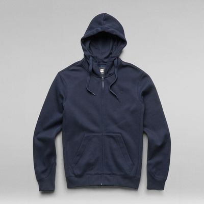 Sweat À Capuche Zippé Premium Core | Bleu foncé G-Star RAW®
