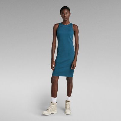Robe Engineered Rib Tank | Bleu moyen G-Star RAW