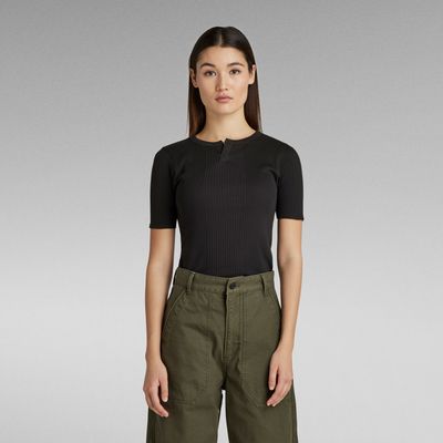 Haut Granddad Short Sleeve | Noir G-Star RAW®