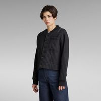 Bomber Jacquard Sweater Jacket | Noir G-Star RAW®