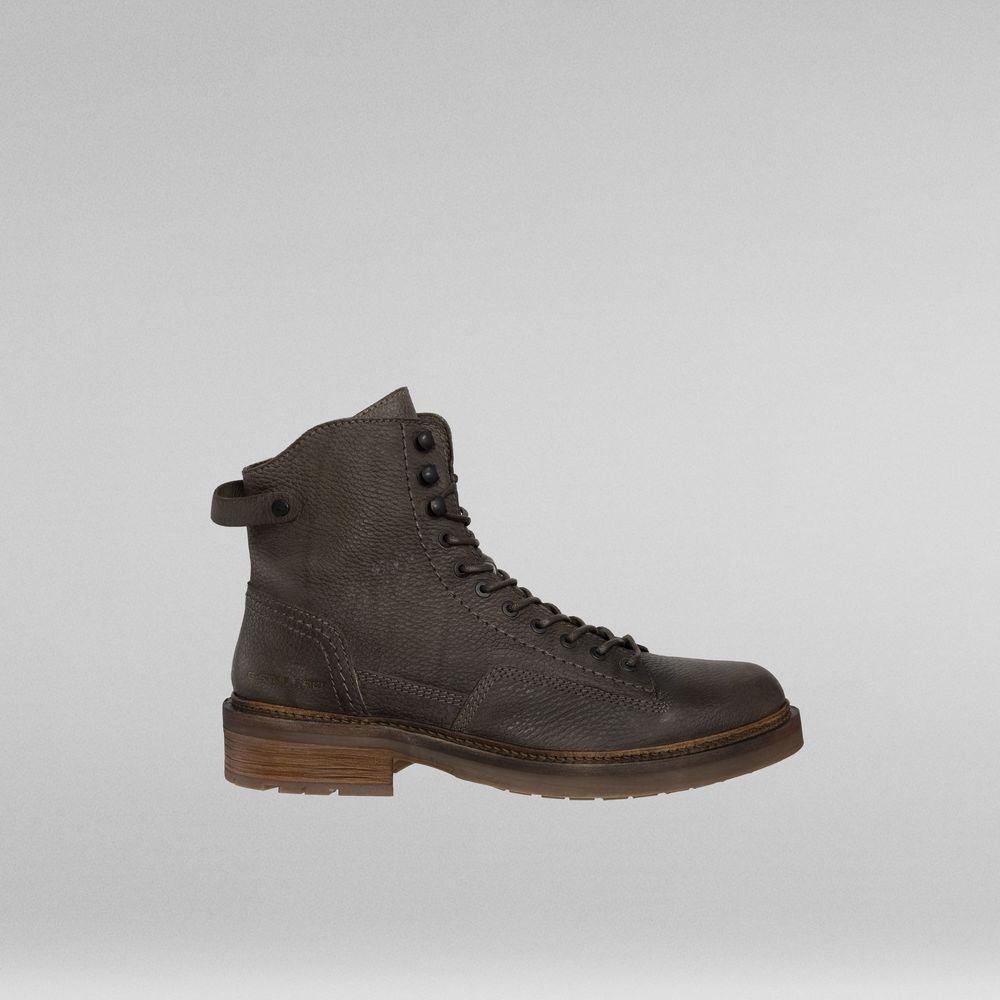 Bottines Roofer IV Mid Washed Leather | Vert G-Star RAW®