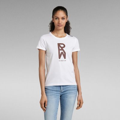 T-shirt Graphic RAW Cropped Slim | Blanc G-Star RAW®