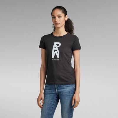 T-shirt Graphic RAW Cropped Slim | Noir G-Star RAW®