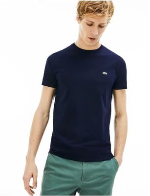 Men's Crew Neck Pima Cotton Jersey T-shirt-TH6709-51-NAVY BLUE