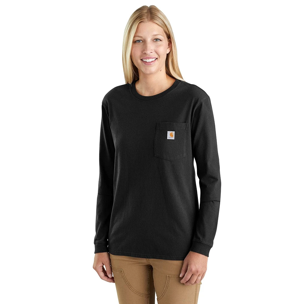 Women's Loose Fit Heavyweight Long-Sleeve Pocket T-Shirt