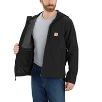 Rain Defender® Relaxed Fit Midweight Softshell Hooded Jacket - 1 Warm Rating