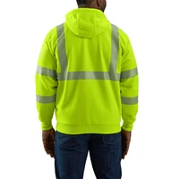 High-Visibility Loose Fit Midweight Thermal-Lined Full-Zip Class 3 Sweatshirt