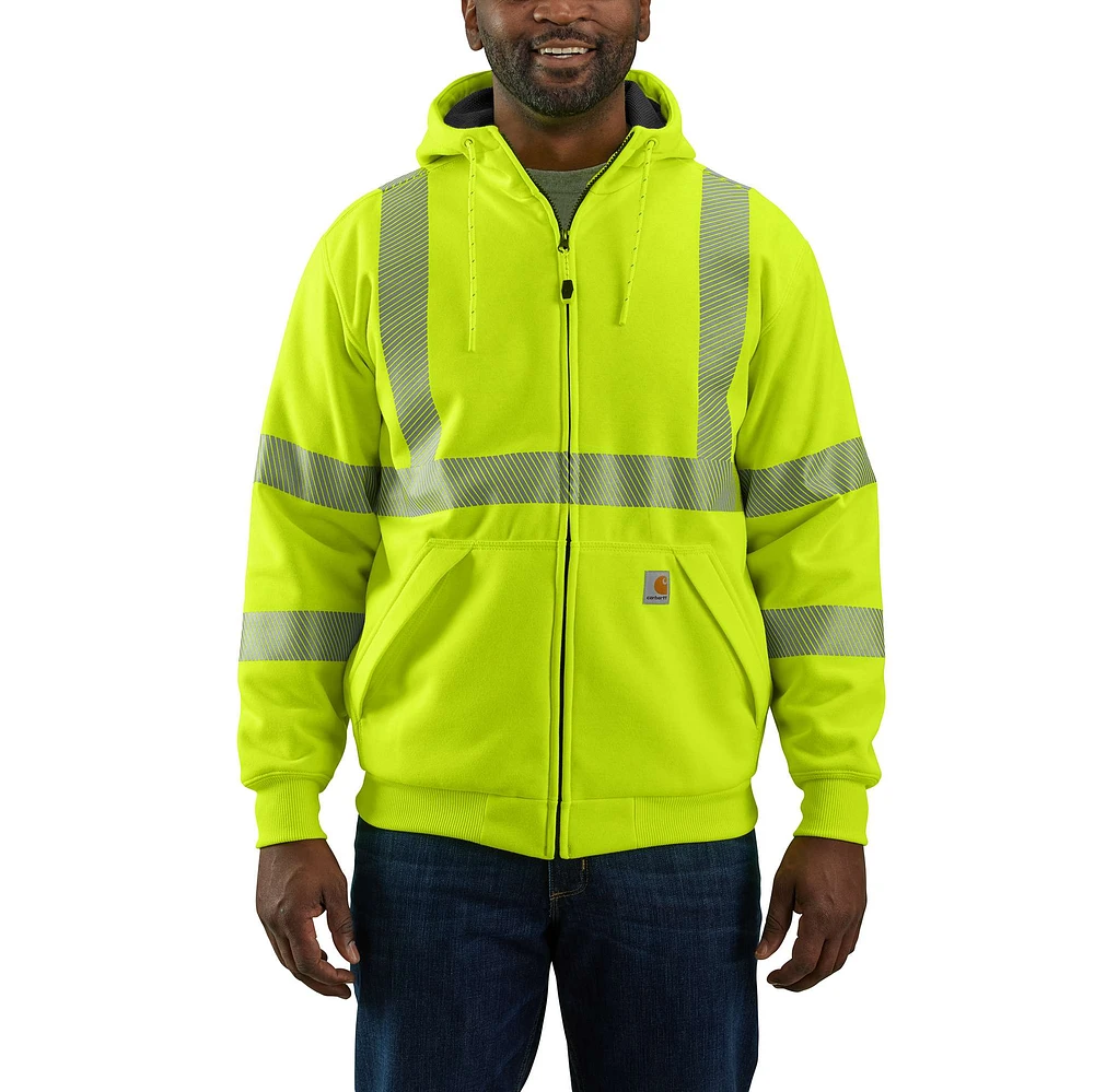 High-Visibility Loose Fit Midweight Thermal-Lined Full-Zip Class 3 Sweatshirt