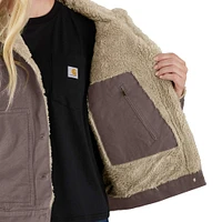 Women's Rugged Flex® Loose Fit Canvas Sherpa-Lined Jacket - 2 Warmer Rating