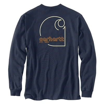 Loose Fit Heavyweight Long-Sleeve Pocket C Graphic T-Shirt