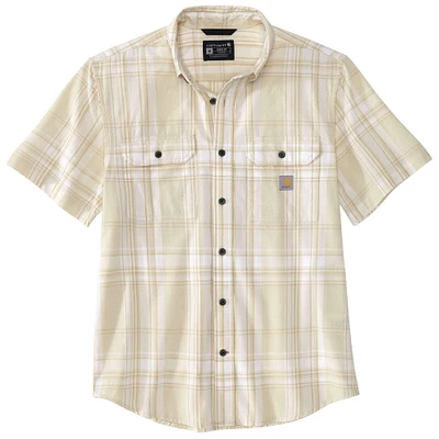 Loose Fit Midweight Short-Sleeve Plaid Shirt