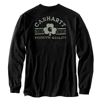 Loose Fit Heavyweight Long-Sleeve Shamrock Graphic T-Shirt