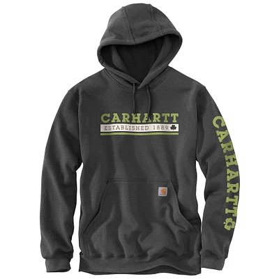 Loose Fit Midweight Hooded Shamrock Graphic Sweatshirt