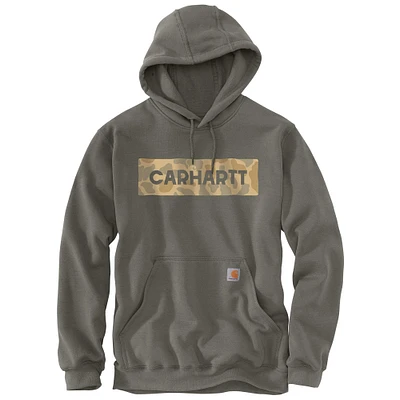 Loose Fit Midweight Camo Logo Graphic Sweatshirt