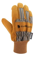 Insulated Synthetic Suede Knit Cuff Work Glove