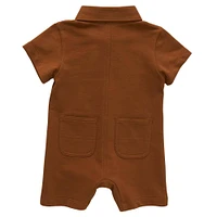 Kids' Short-Sleeve French Terry Snap Front Romper (Infant)