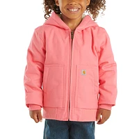 Girls' Zip Front Canvas Insulated Hooded Active Jac (Infant/Toddler)