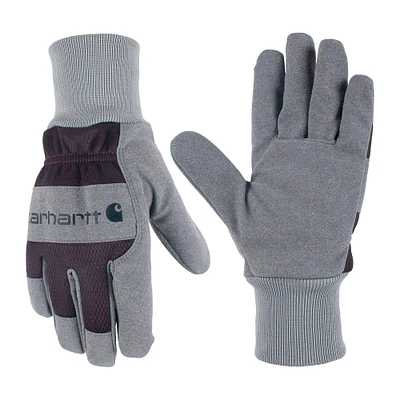 Women's Synthetic Suede Knit Cuff Glove