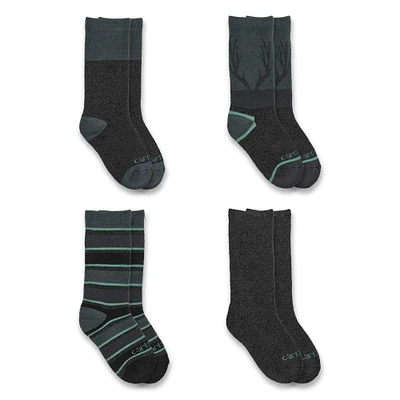 Kid's Heavyweight Crew Sock 4-Pack