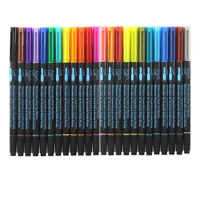 Watercolor 24 Color Dual-Tip Markers by Artist's Loft™