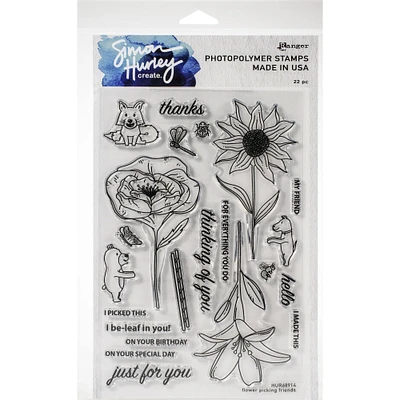 Simon Hurley Create Flower Picking Friends Cling Stamps 