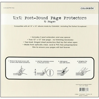 Colorbok® 12" x 12" Top-Loading Page Protectors, 10ct.