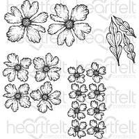 Heartfelt Creations® Small Sweet Peony Cling Rubber Stamp Set