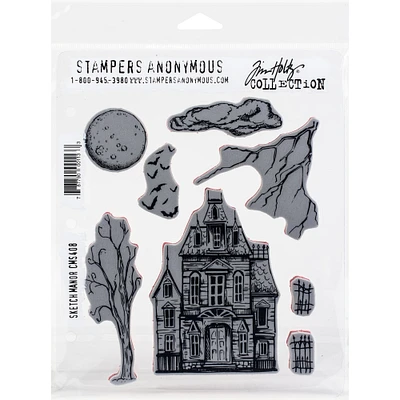 Stampers Anonymous Tim Holtz® Sketch Manor Cling Stamps