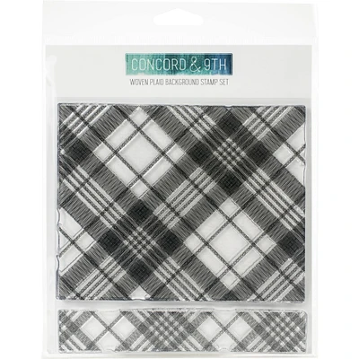 Concord & 9th Woven Plaid Background Clear Stamp Set