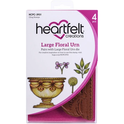 Heartfelt® Creations Large Floral Urn Cling Rubber Stamp Set