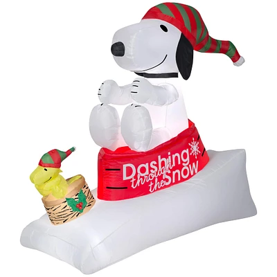 4ft. Airblown® Inflatable Snoopy & Woodstock Sled Scene