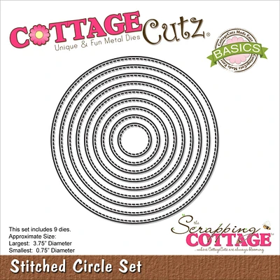 CottageCutz Basics Stitched Circle Dies, 9ct.