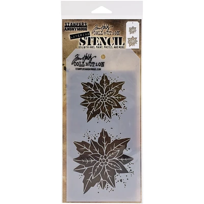 Stampers Anonymous Tim Holtz® Poinsettia Duo Layered Stencil