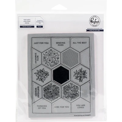 Pinkfresh Studio Pop-Out Hexagons Cling Rubber Background Stamp Set