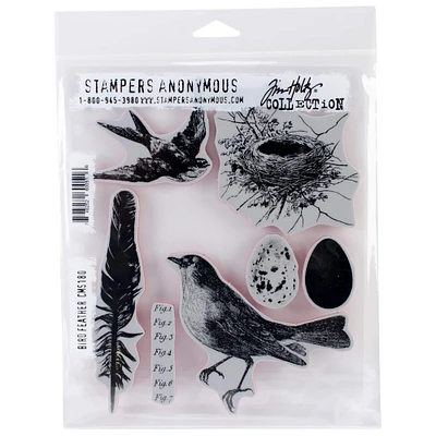 Stampers Anonymous Tim Holtz® Bird Feather Cling Stamps