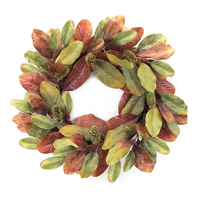 24" Fall Magnolia Leaf Wreath