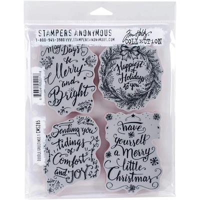 Stampers Anonymous Tim Holtz® Doodle Greetings #1 Cling Stamps