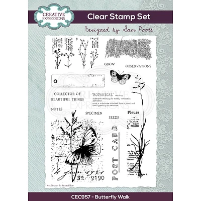 Creative Expressions Butterfly Walk Clear Stamp Set