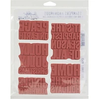 Stampers Anonymous Tim Holtz® Bold Tidings #3 Cling Stamps