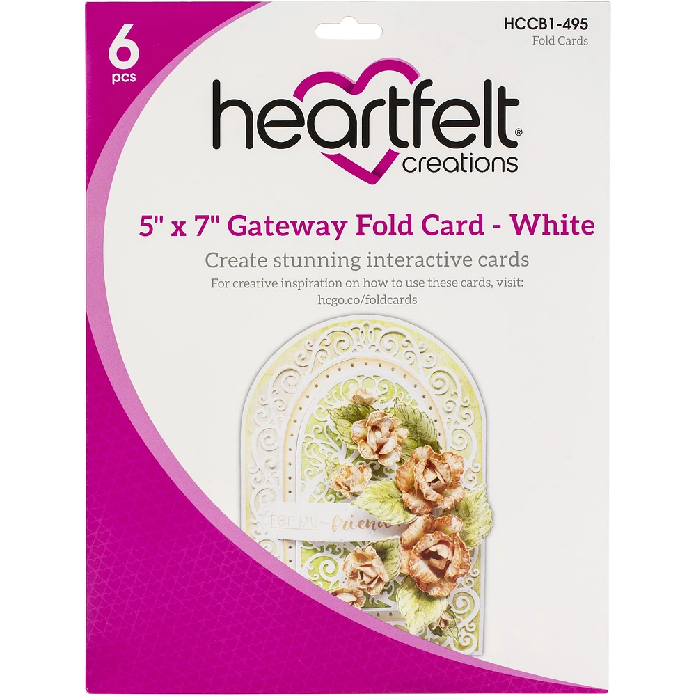 Heartfelt® Creations 5" x 7" White Gateway Fold Card, 6ct.