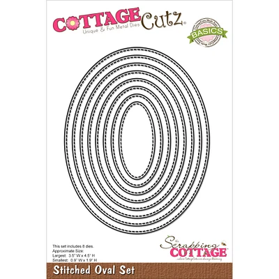 CottageCutz Basics Stitched Oval Dies, 8ct.