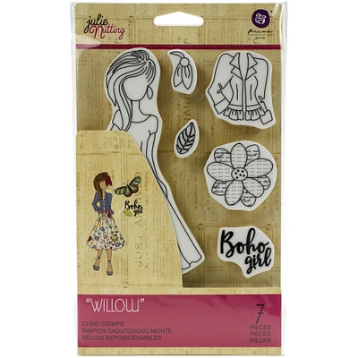 Prima® Julie Nutting Willow Mixed Media Cling Rubber Stamp Set