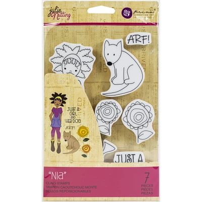 Prima® Julie Nutting Nia Mixed Media Cling Rubber Stamp Set