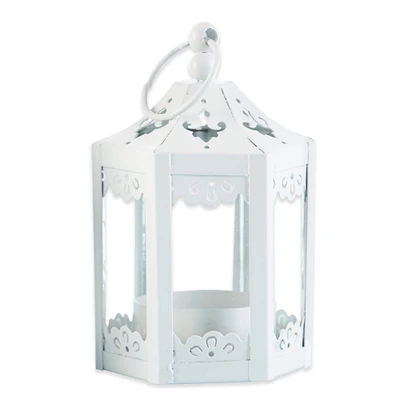 Kate Aspen® White Hexagon Mini Metal Lantern, 6ct.
