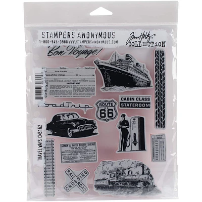Stampers Anonymous Tim Holtz® Travel Ways Cling Stamps